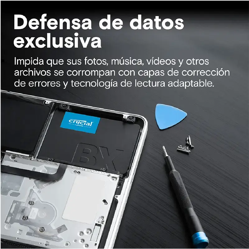 Unidad de Estado Sólido (SSD) Crucial BX500 - Capacidad de 500GB, 550MB-s de lectura, 500MB-s de escritura, SATA 6Gb-s 3D Nand, 7.0mm. (2).webp